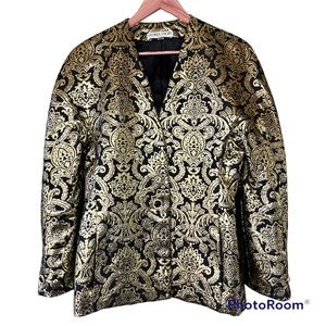 Vintage Gloria Sachs New York Brocade Jacket Size 10
